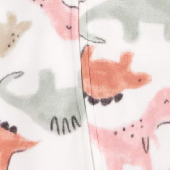 NB Baby Dinosaur Fleece Zip-Up Footie Sleep & Play Pajamas - Picture 2 of 2